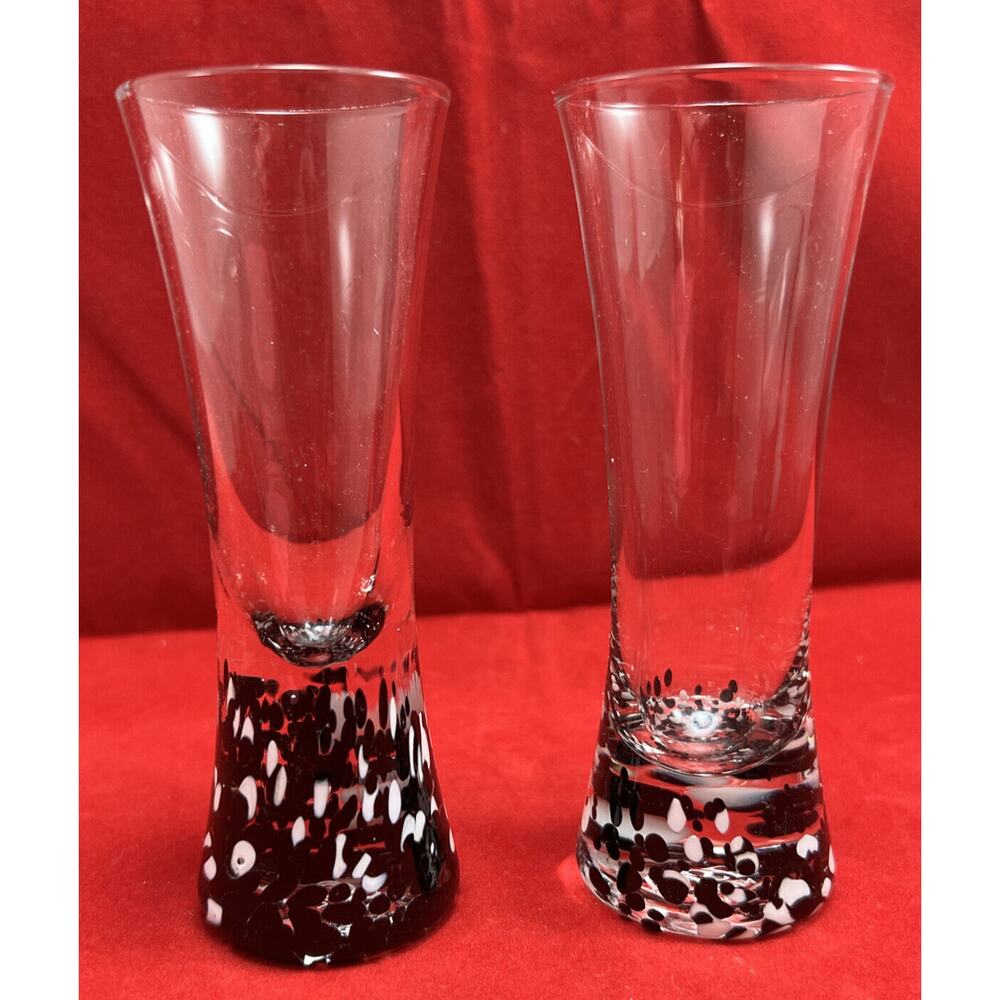 Tequila Rose Shot Glasses Black & White Speckled. *Pre-Owned*Lot Of 2